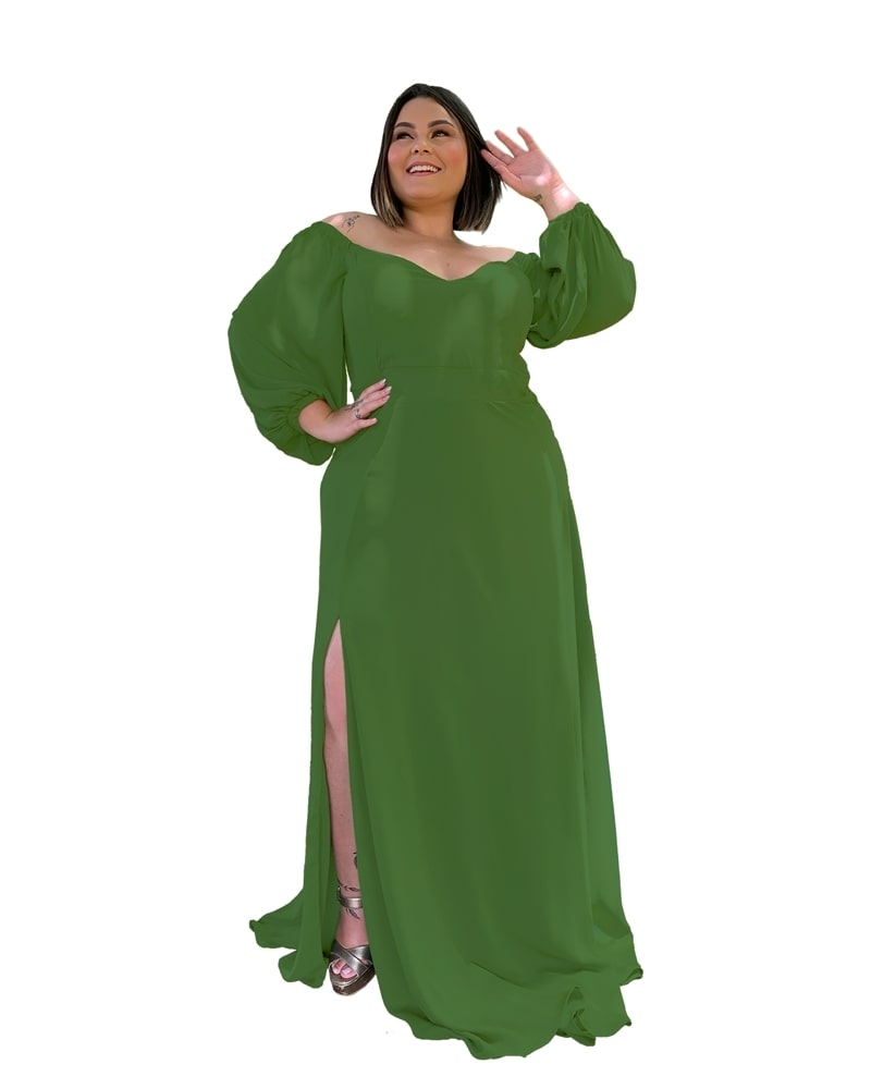 Vestido Madrinha de Casamento Verde Floresta Lux