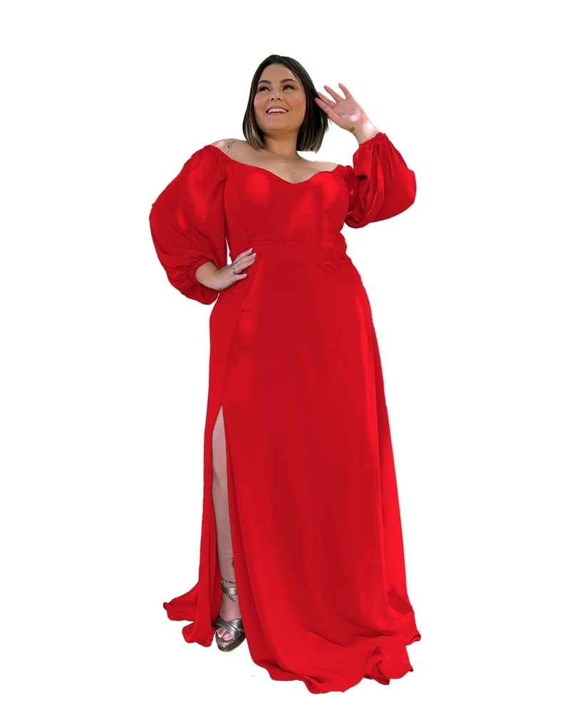 Vestido Madrinha de Casamento Vermelho Lux