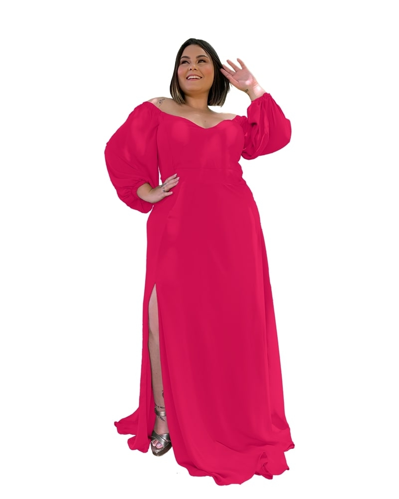 Vestido Madrinha de Casamento Rosa Pink Lux