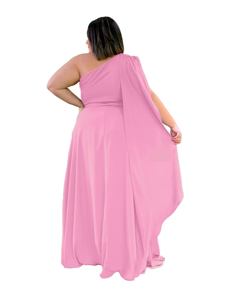 Vestido Madrinha de Casamento Rosa Chiclete Suave Wind