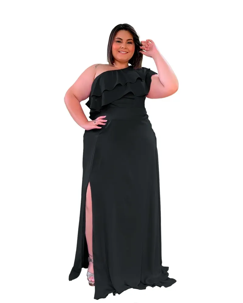 Vestido longo de Festa Madrinha de Casamento Preto Helena