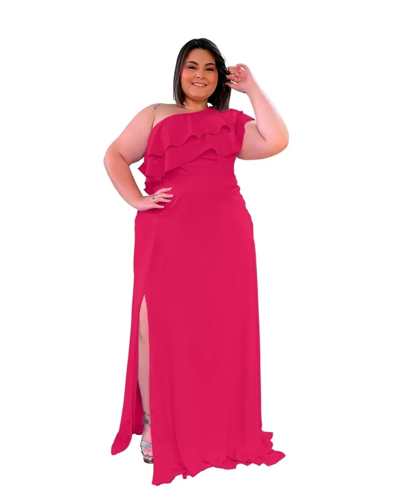 Vestido longo de Festa Madrinha de Casamento Rosa Pink Helena