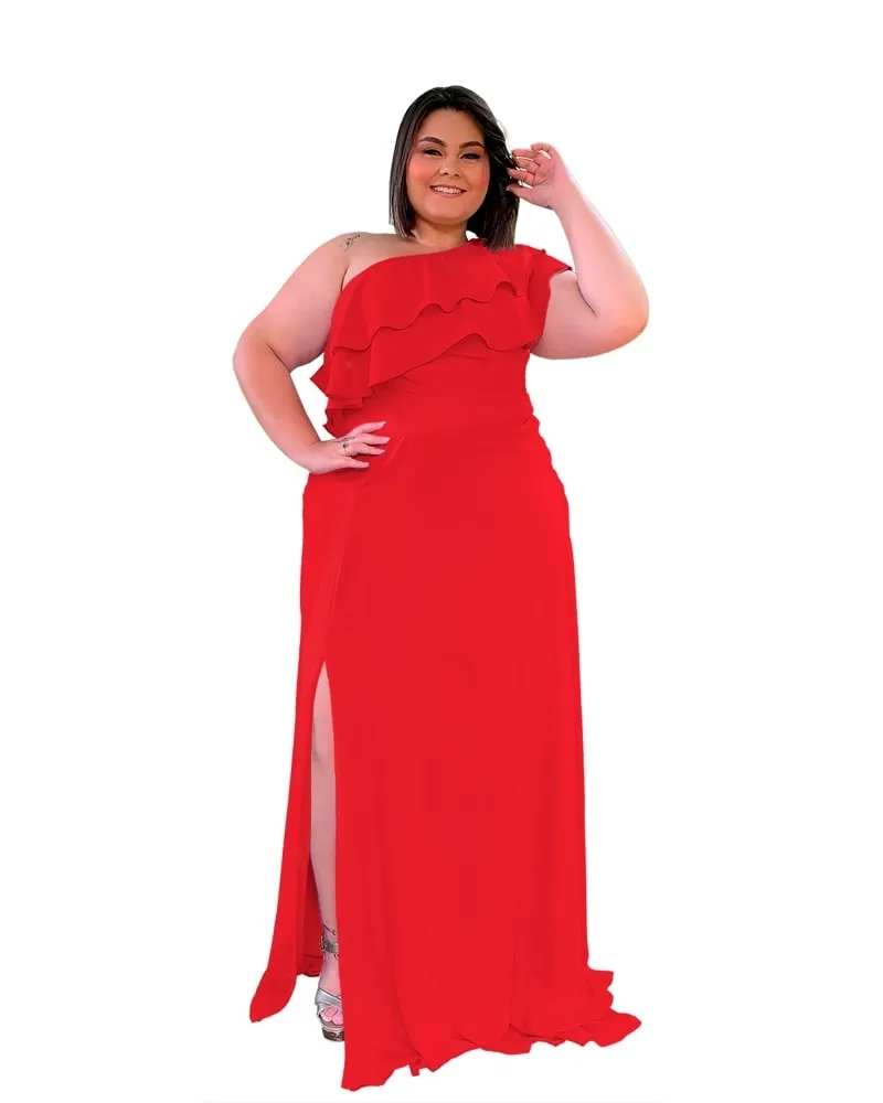 Vestido longo de Festa Madrinha de Casamento Vermelho Helena