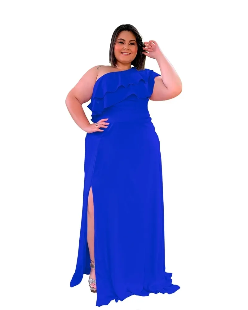 Vestido longo de Festa Madrinha de Casamento Azul Royal Helena