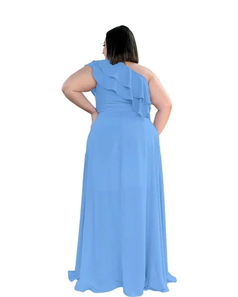 Vestido longo de Festa Madrinha de Casamento Azul Serenity Helena