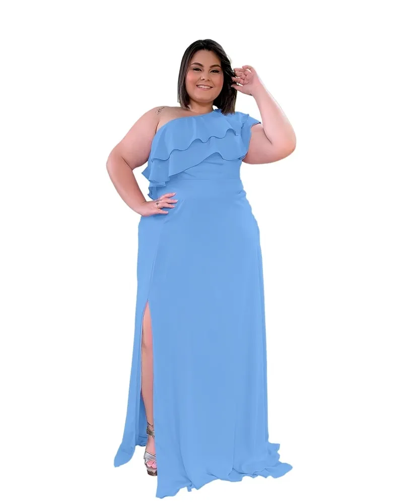 Vestido longo de Festa Madrinha de Casamento Azul Serenity Helena