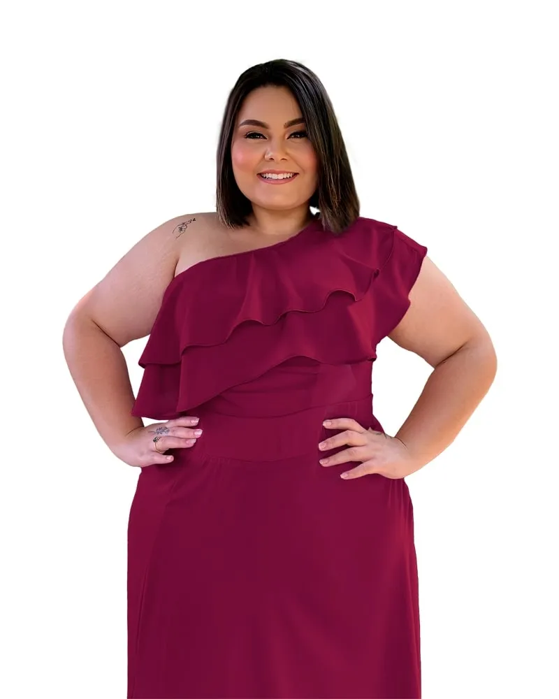 Vestido longo de Festa Madrinha de Casamento Marsala Helena
