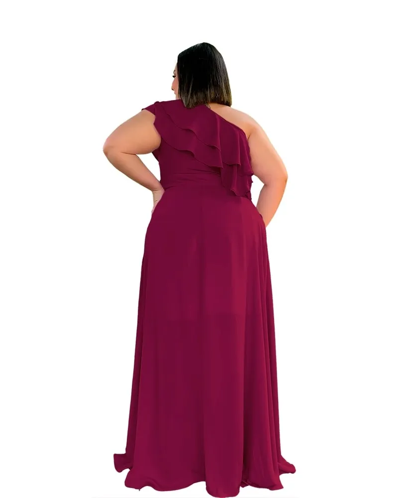 Vestido longo de Festa Madrinha de Casamento Marsala Helena