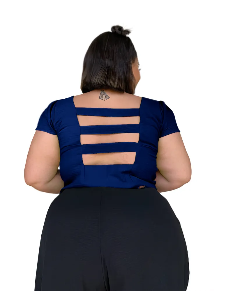 Cropped Ariana Azul Marinho