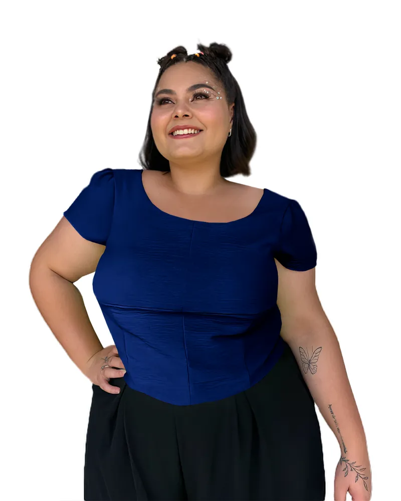 Cropped Ariana Azul Marinho