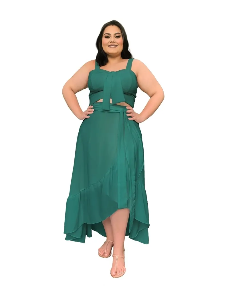 Conjunto Naninha Saia Envelope Verde Jade