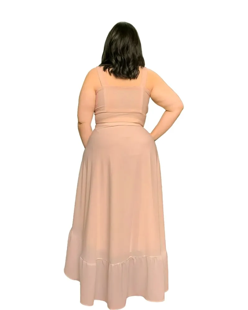 Conjunto Naninha Saia Envelope Bege