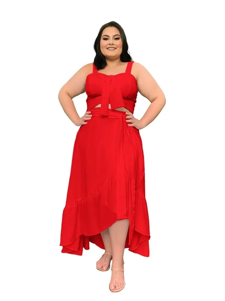 Conjunto Naninha Saia Envelope Vermelho