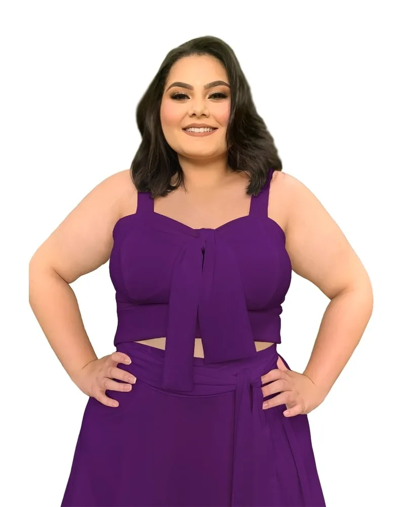 Conjunto Naninha Saia Envelope Roxo Profundo