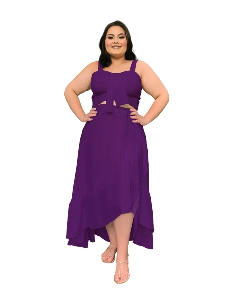 Conjunto Naninha Saia Envelope Roxo Profundo