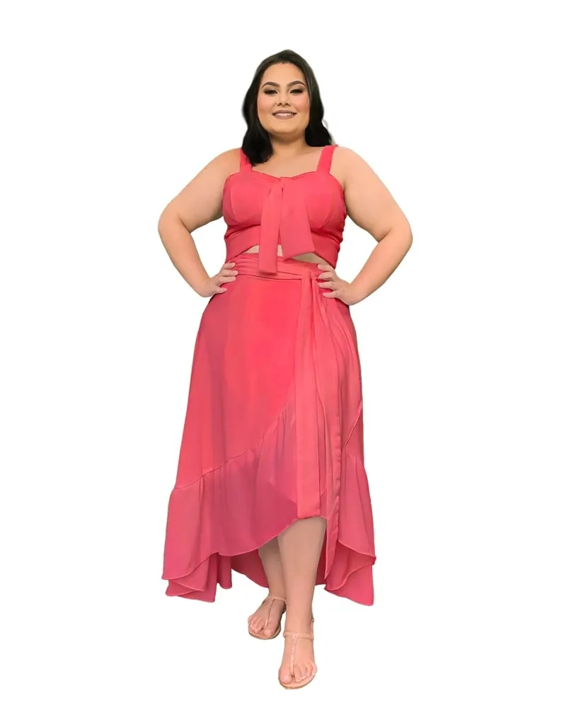 Conjunto Naninha Saia Envelope Salmão