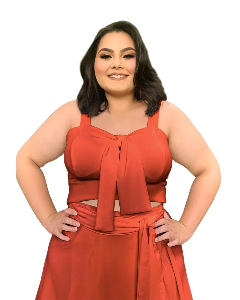 Conjunto Naninha Saia Envelope Terracota