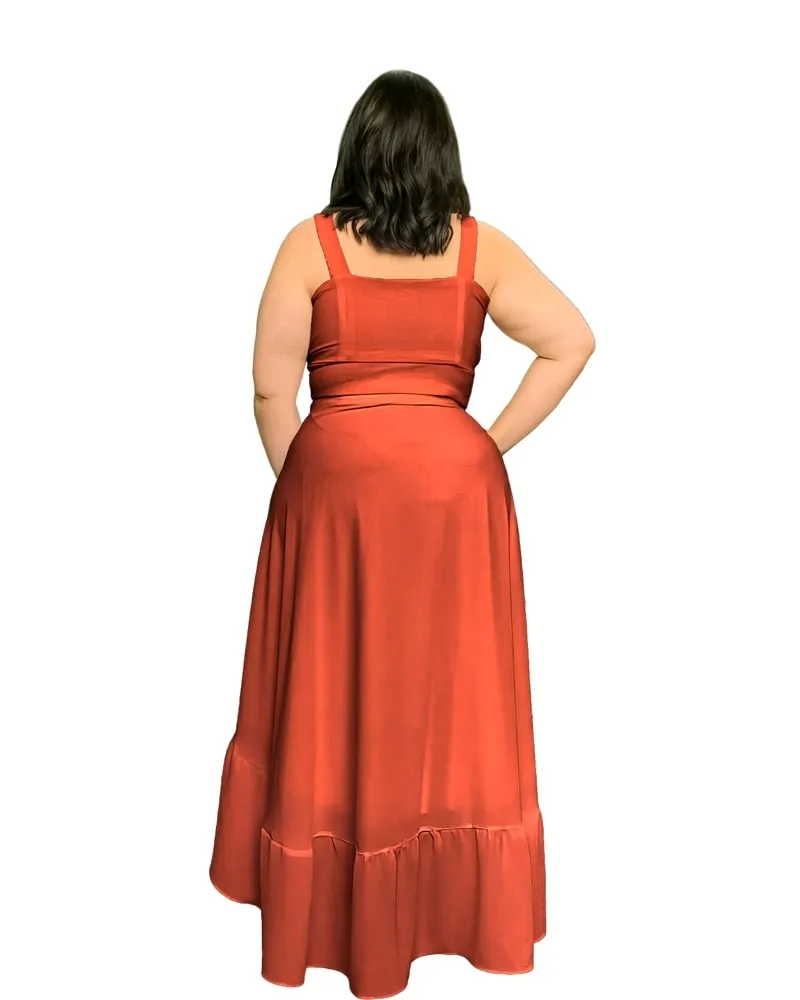 Conjunto Naninha Saia Envelope Terracota
