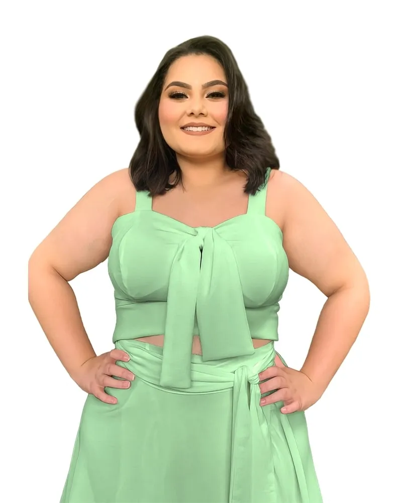 Conjunto Naninha Saia Envelope Verde Menta