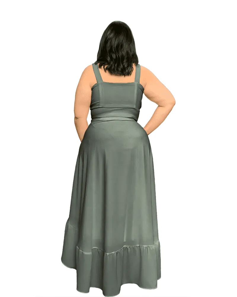 Conjunto Naninha Saia Envelope Verde Oliva