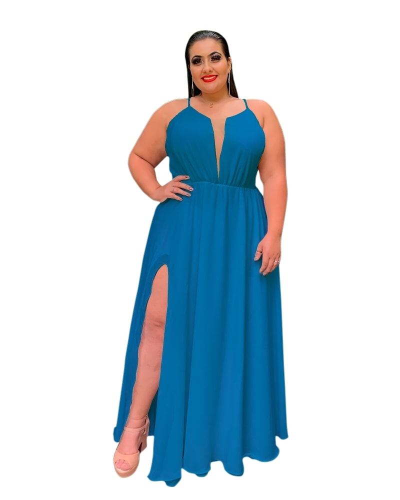 Vestido de Longo Perfect Azul Petróleo