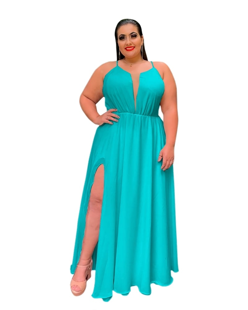 Vestido  Longo Perfect Azul Tiffany