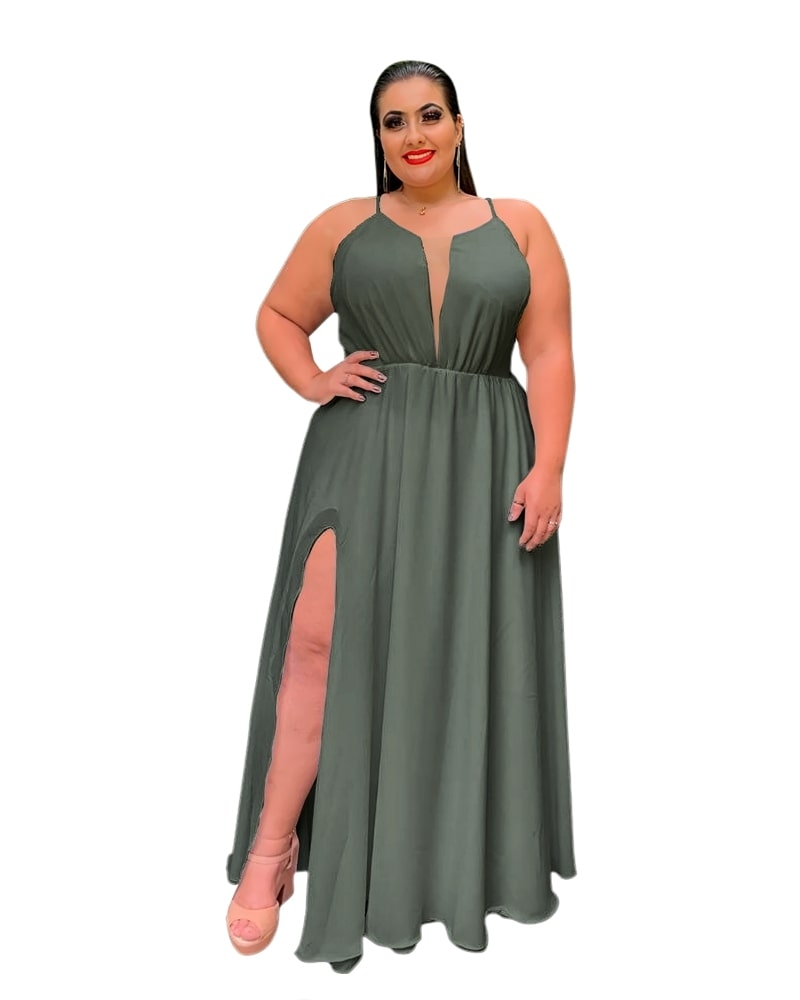 Vestido Longo Perfect Verde Militar