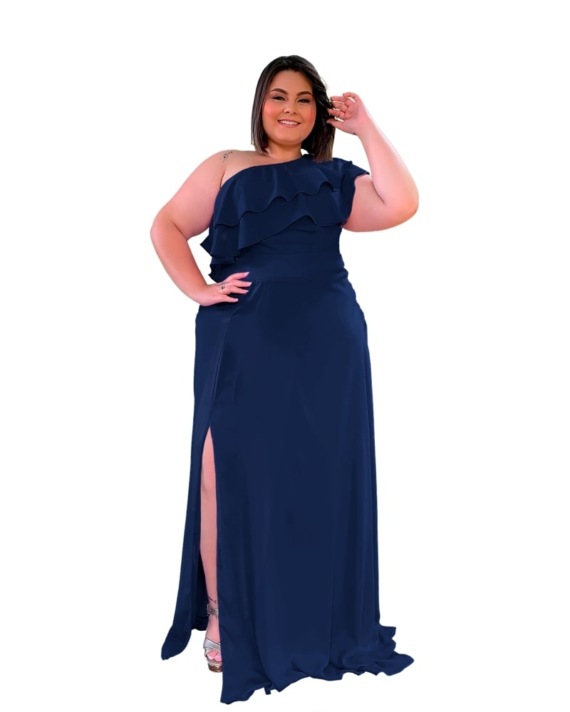 Vestido longo de Festa Madrinha de Casamento Azul Marinho Helena